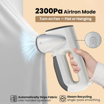Magic 1 Vacuum Steamer, Handheld Travel Garment Steamer for Clothes, 2300Pa Suction for Fabric Grip, Featuring Exclusive Airiron Technology (For 110-120V Use)
