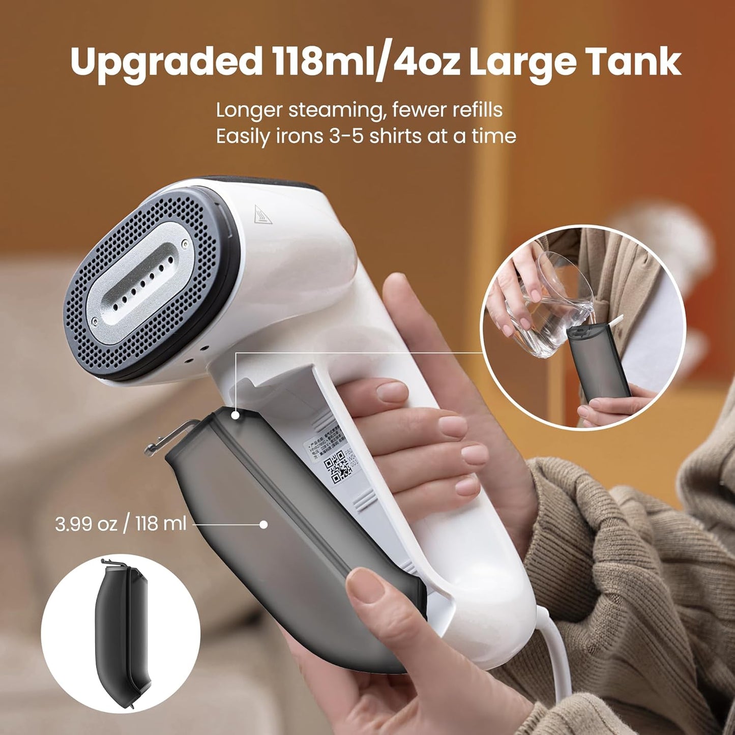 Magic 1 Vacuum Steamer, Handheld Travel Garment Steamer for Clothes, 2300Pa Suction for Fabric Grip, Featuring Exclusive Airiron Technology (For 110-120V Use)